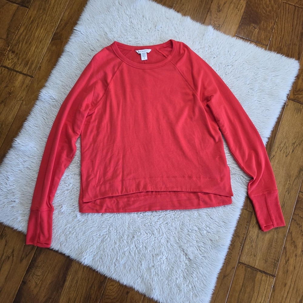 Athleta Coaster Luxe Recover Sweatshirt Women's Small Red Long Sleeve